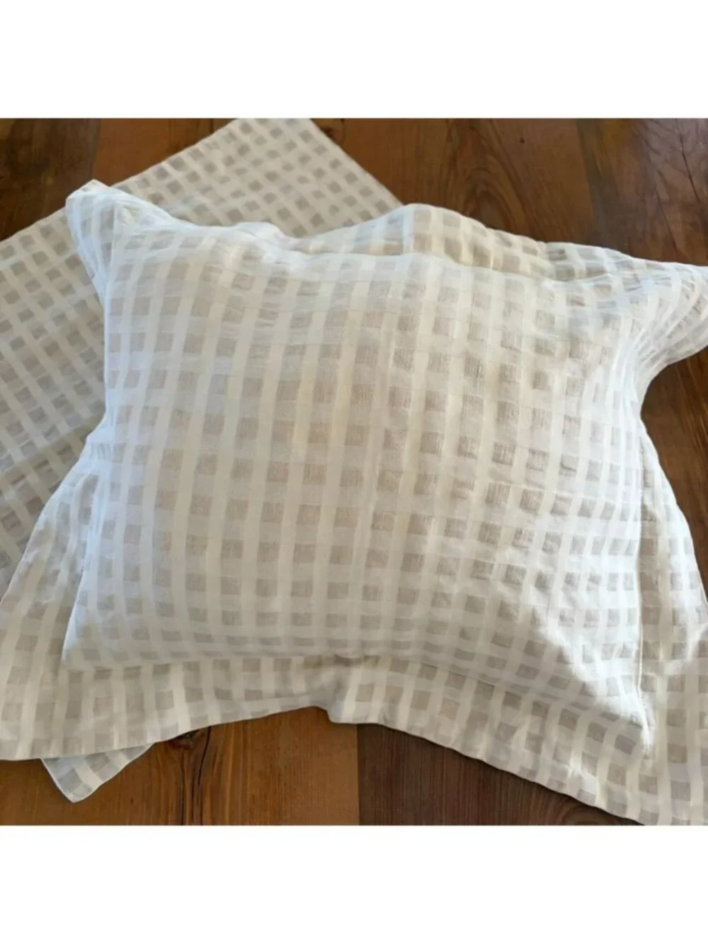 Pair of Coyuchi 100% Undyed Organic Cotton Pillow Shams Undyed 18